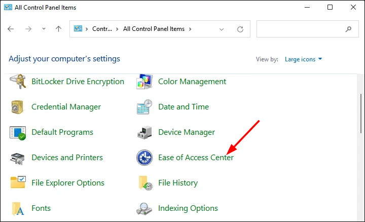 Ease-of-access-center
