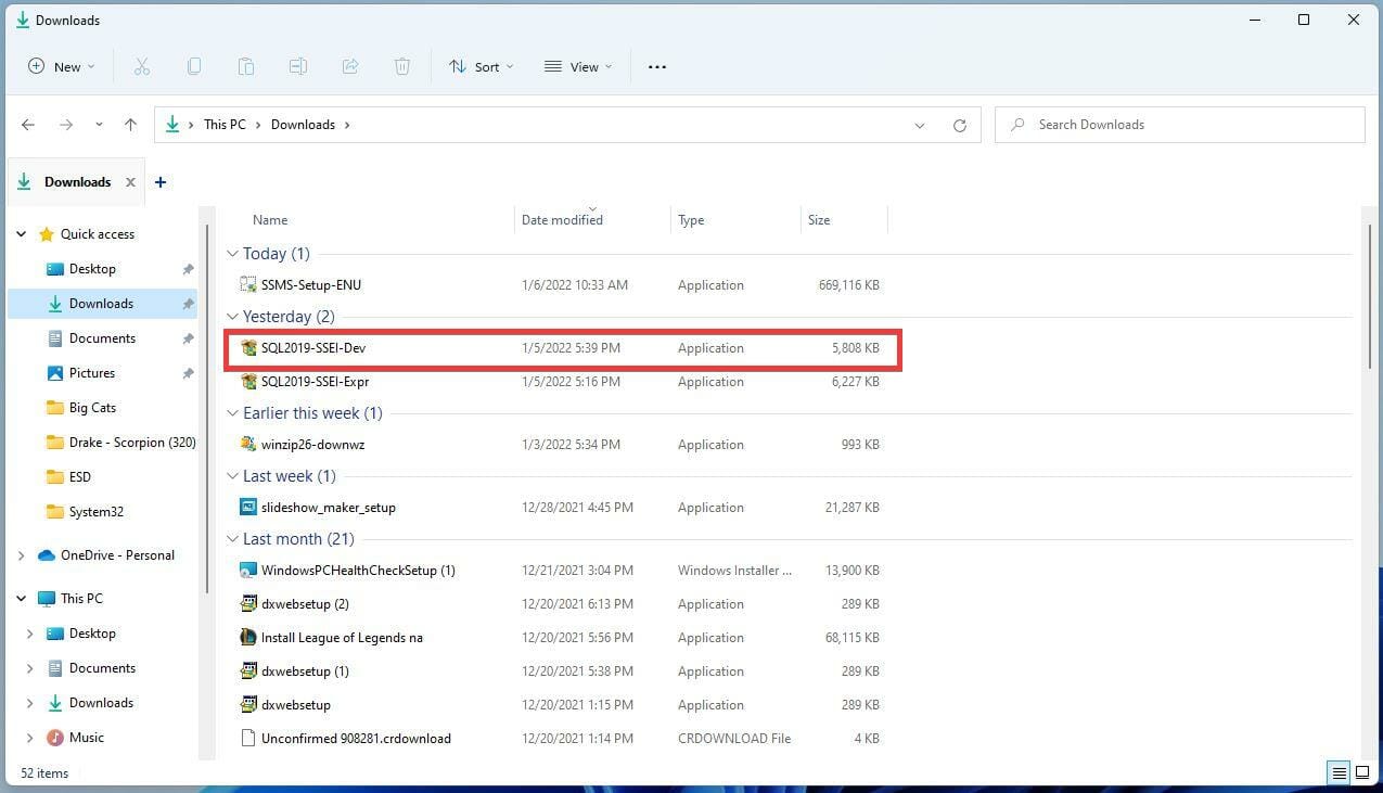 在 Windows 11 上下载并安装 Microsoft SQL Server 2019