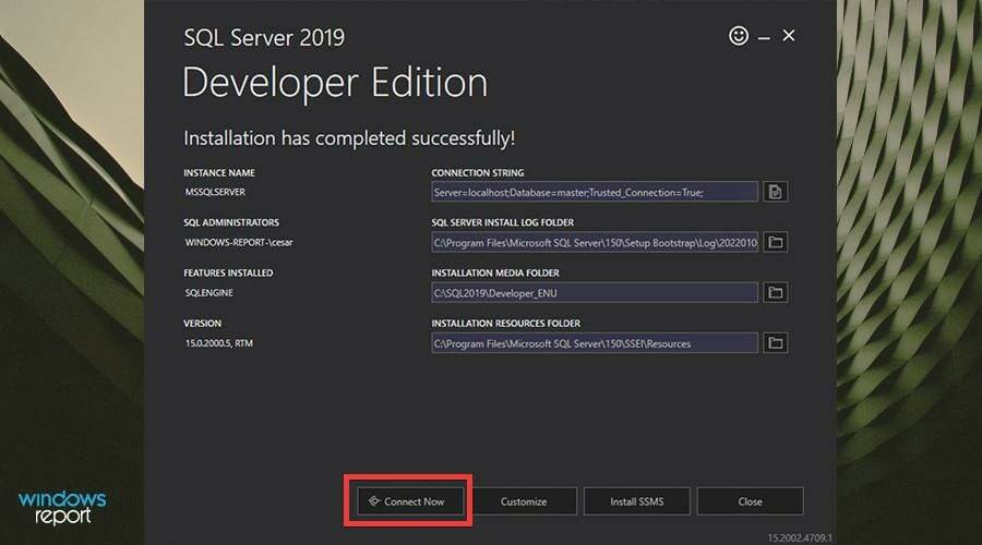 在 Windows 11 上下载并安装 Microsoft SQL Server 2019