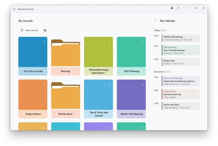 Microsoft Garage 项目 Journal 现在更名为 Microsoft Journal，成为正式项目