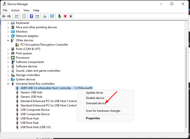 Uninstall-USB-driver