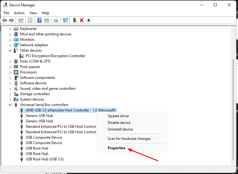 Properties-USB-driver