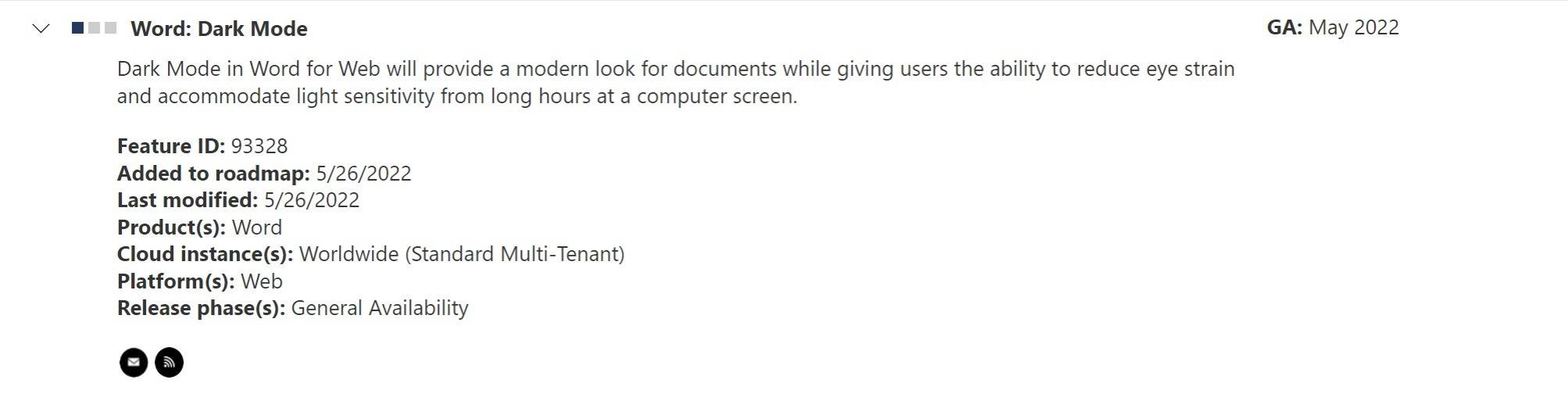 Microsoft Word web 的深色模式即将推出