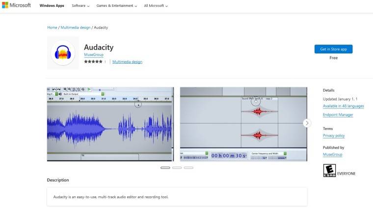 Audacity 正式版和免费版登陆 Microsoft Store,可能会结束仿冒品