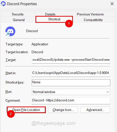 打开文件位置更新 Discord 11zon