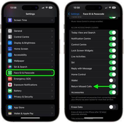 如何禁用 iPhone 锁定时回拨未接来电的功能