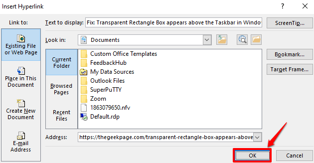 如何将屏幕提示添加到 MS Word 文档