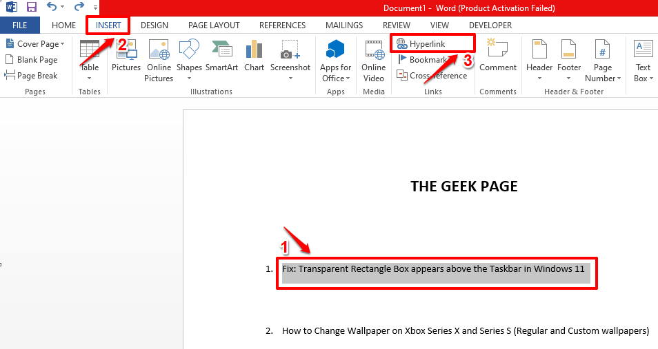 如何将屏幕提示添加到 MS Word 文档