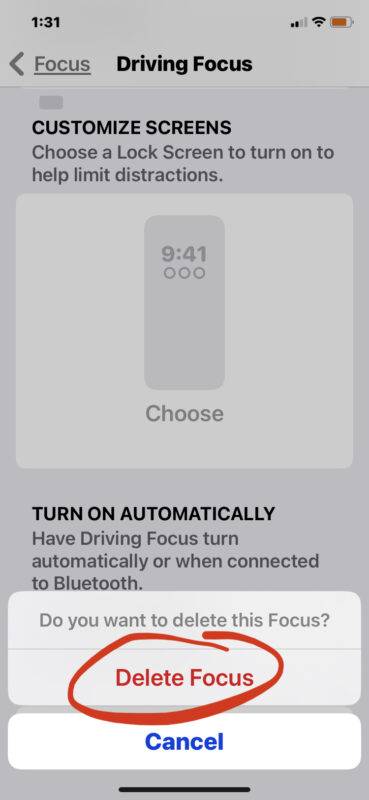 如何删除 iPhone 和 iPad 上的对焦模式