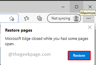 没有恢复提示时如何重新打开 Microsoft Edge 上所有关闭的选项卡