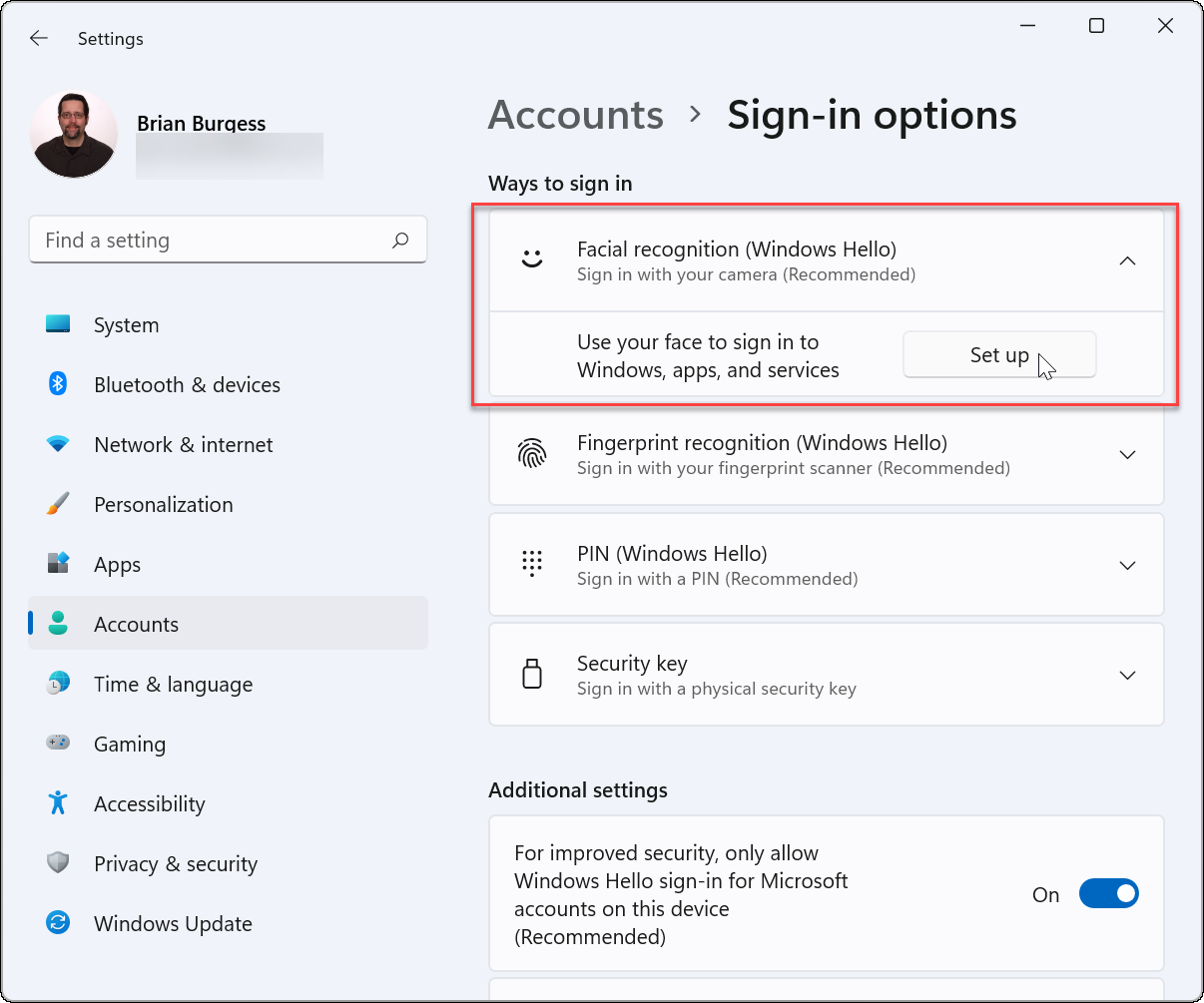 如何在 Windows 11 中设置 Windows Hello