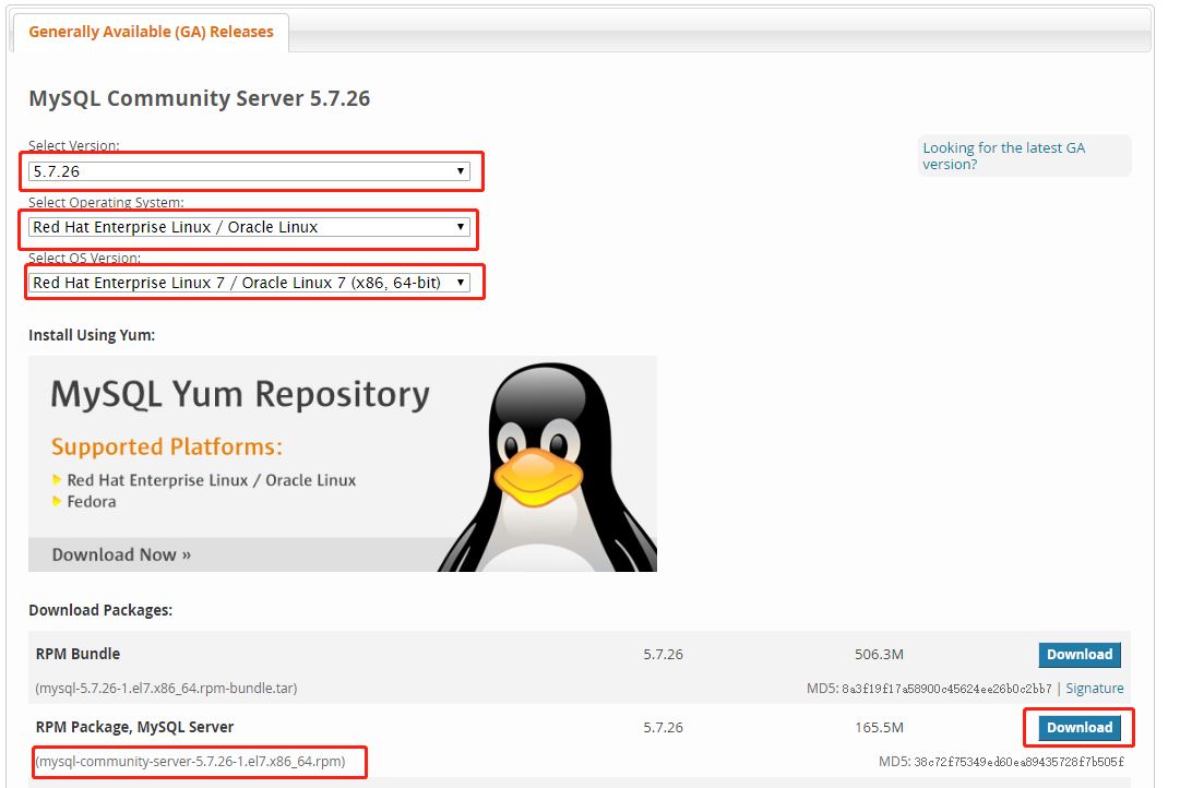 Centos 7下使用RPM安装MySQL 5.7教程