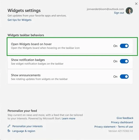 disable-opening-of-Widgets-board-on-hover-over-Windows-11
