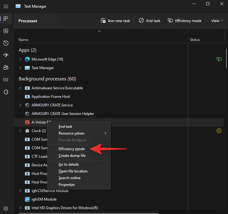 如何在 Windows 11 中为应用程序或进程打开或关闭效率模式
