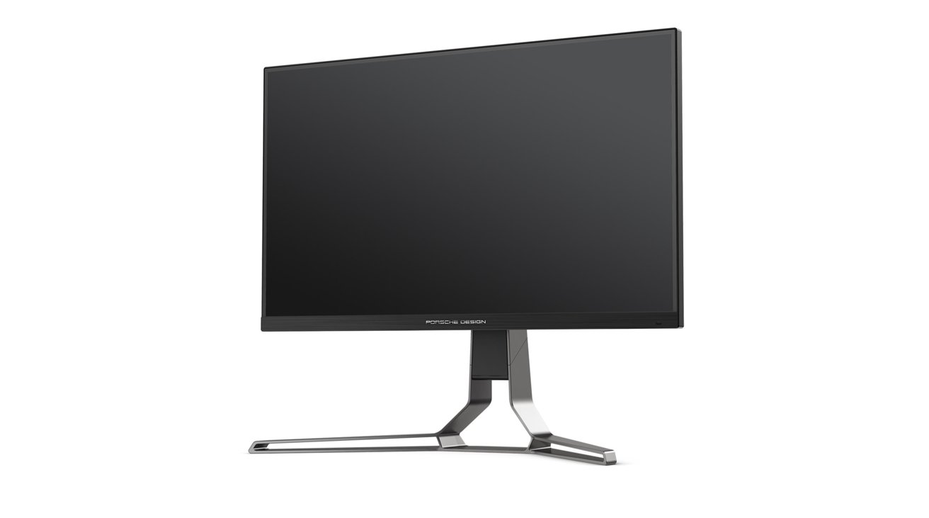 比较：Apple Studio Display 与 Porsche Design AOC Agon Pro 显示器