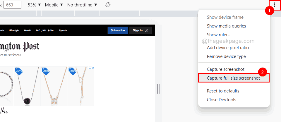 在没有任何扩展程序的情况下在 Windows PC 上在 Chrome 中捕获整页屏幕截图