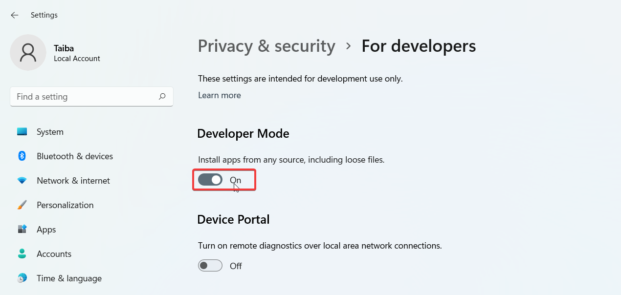 Enable-Developer-Mode