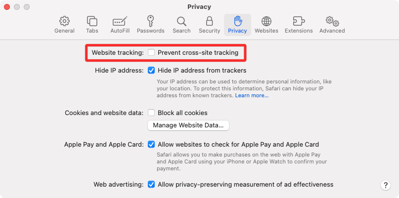 如何在 Mac 上的 Safari 上启用 Cookie