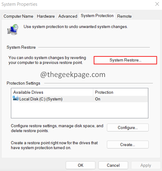 Click-on-System-Restore