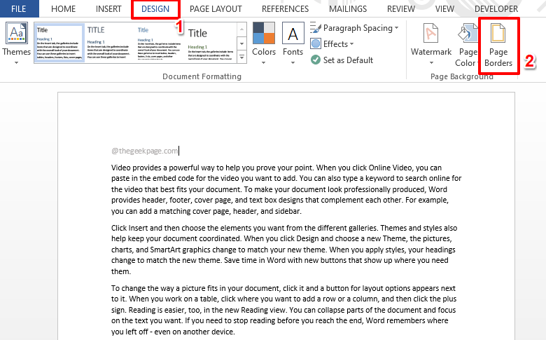 如何在 Microsoft Word 中添加艺术页面边框