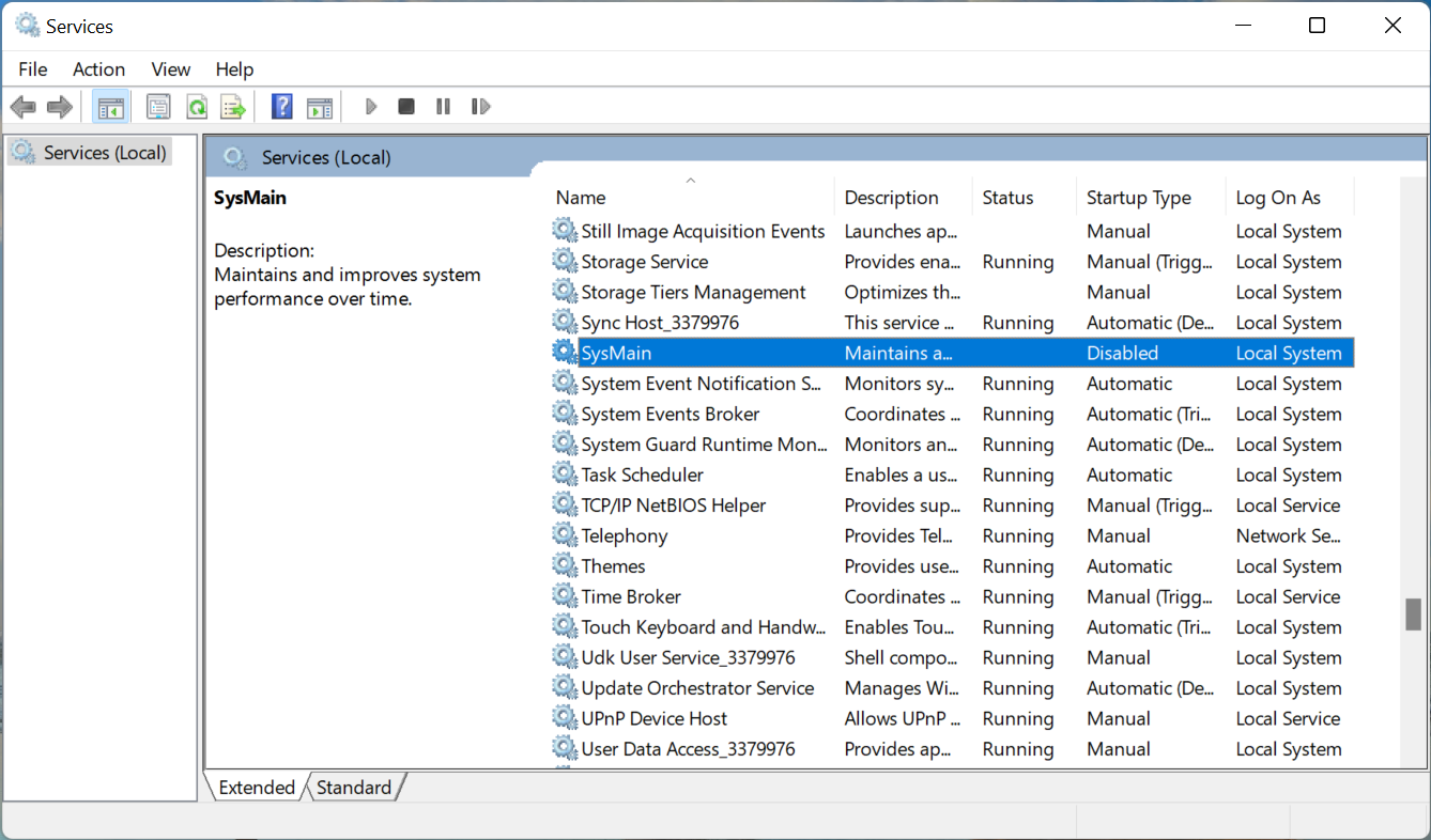 在 Windows 11 中禁用 Superfetch (SysMain) [3 步]