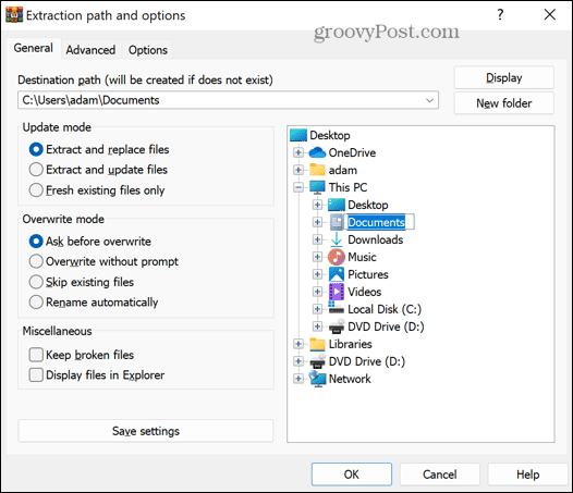 windows-11-lock-folder-winrar-extraction-path