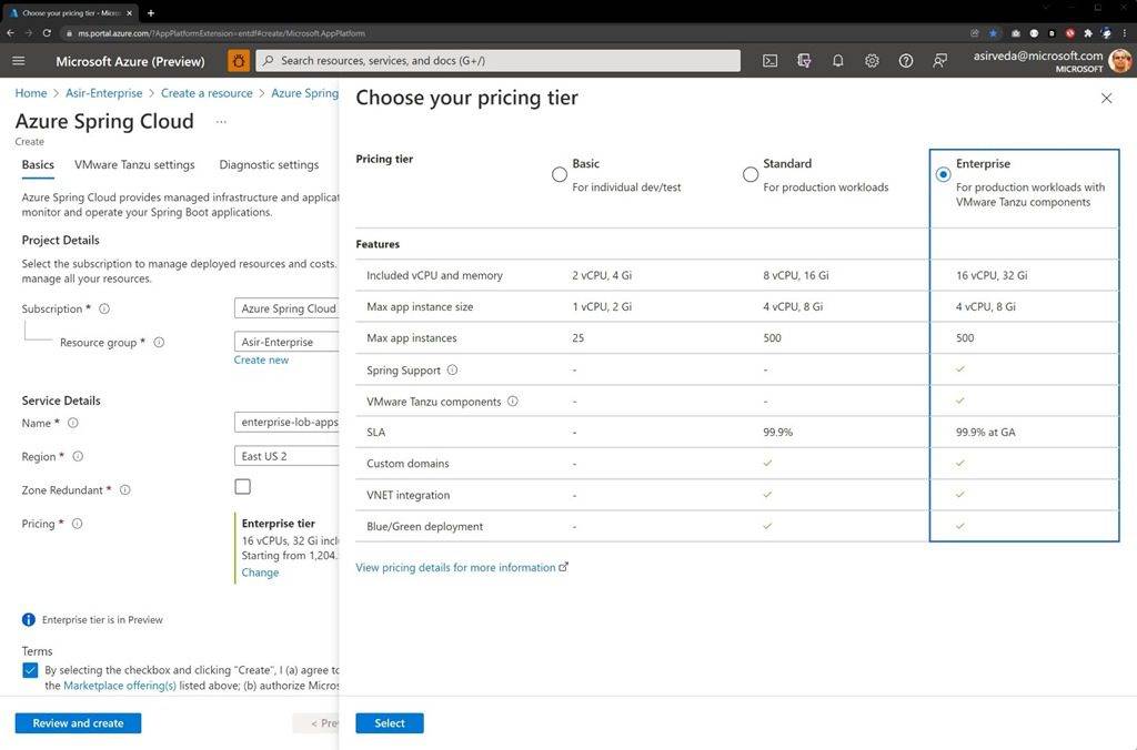 Azure Spring Cloud Enterprise 公共预览版，现已推出