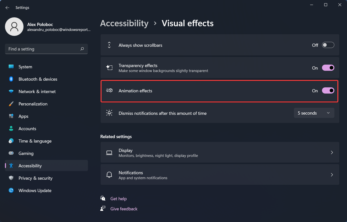 如何关闭 Windows 11 动画效果