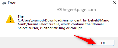 修复鼠标光标更改不会永久保留 windows 11 / 10