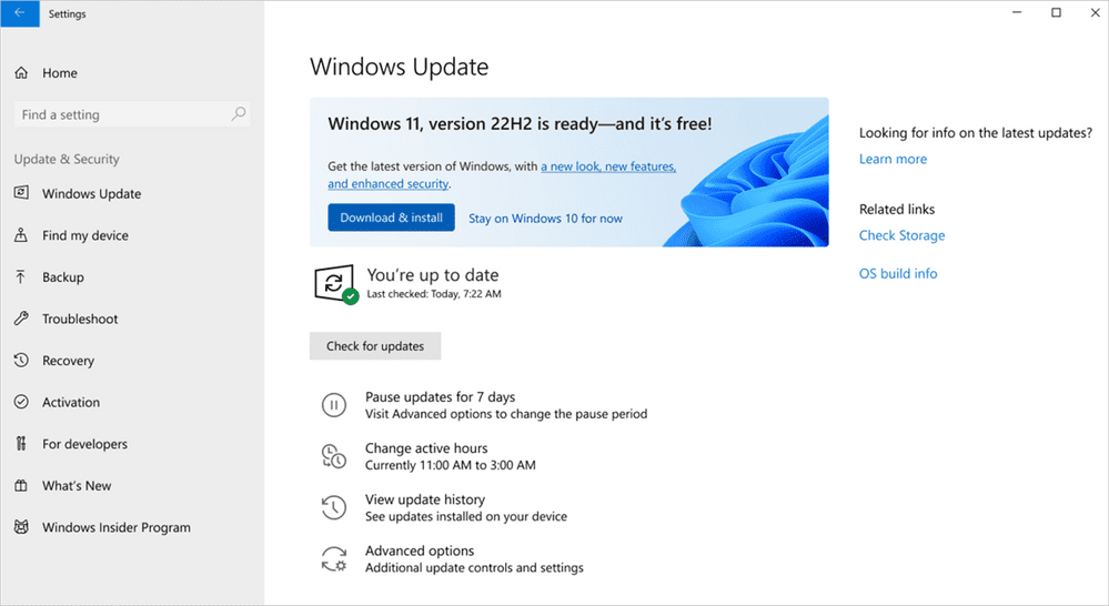 现已提供 Windows 11 版本 22H2 的预览版