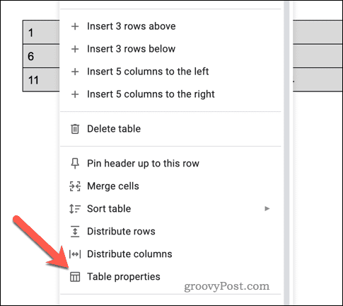 如何在 Google 文档中添加和删除表格边框