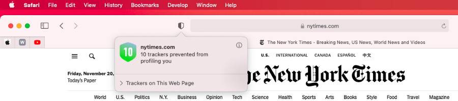 如何在 macOS Monterey 中使用 Safari 的隐私报告