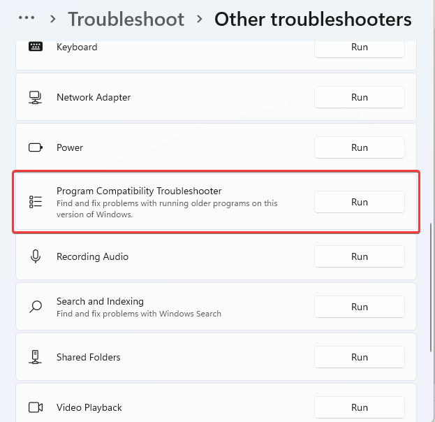 Program-troubleshooter