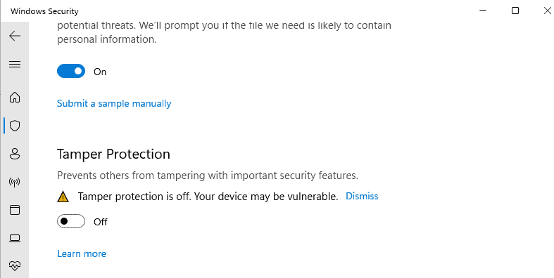 tamper-protection-off