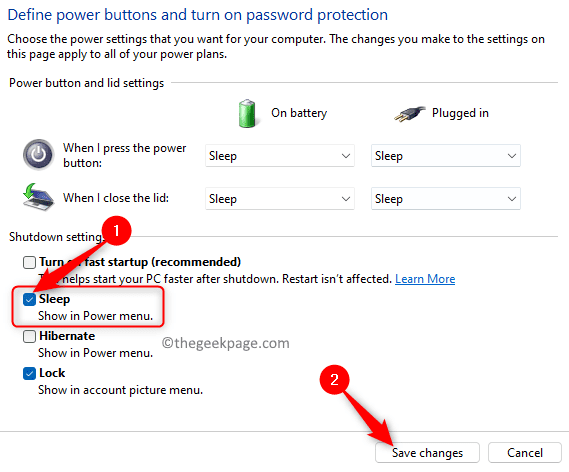 如何修复 Windows 11 / 10 中缺少的睡眠选项