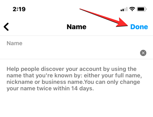 如何在 14 天前更改 Instagram 上的名称