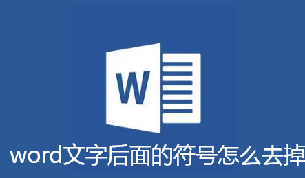 word文字后面的符号怎么去掉