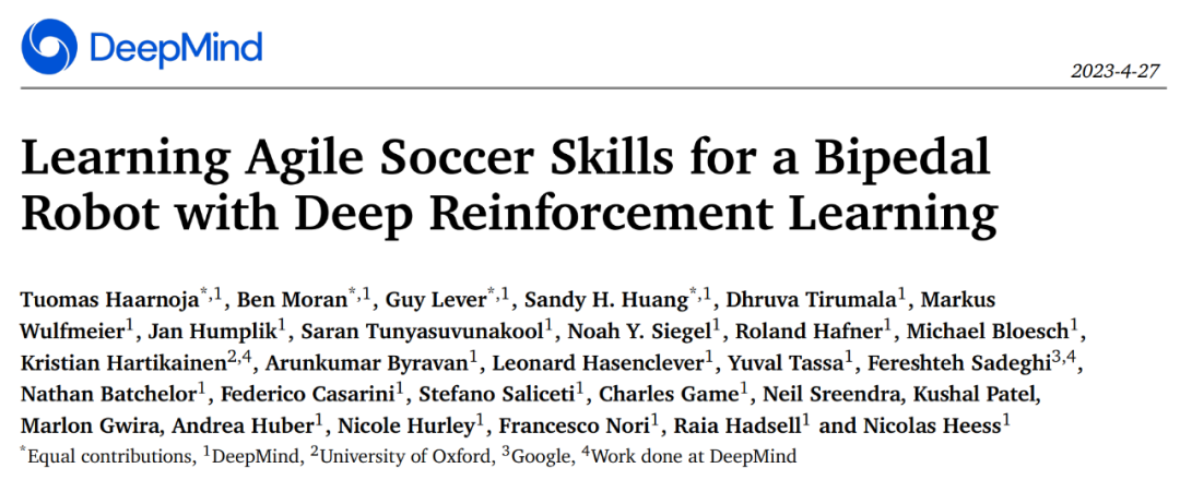 DeepMind为何缺席GPT盛宴？原来在教小机器人踢足球