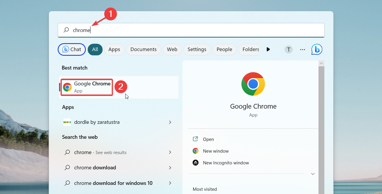 Search-Google-Chrome-in-Start-Menu
