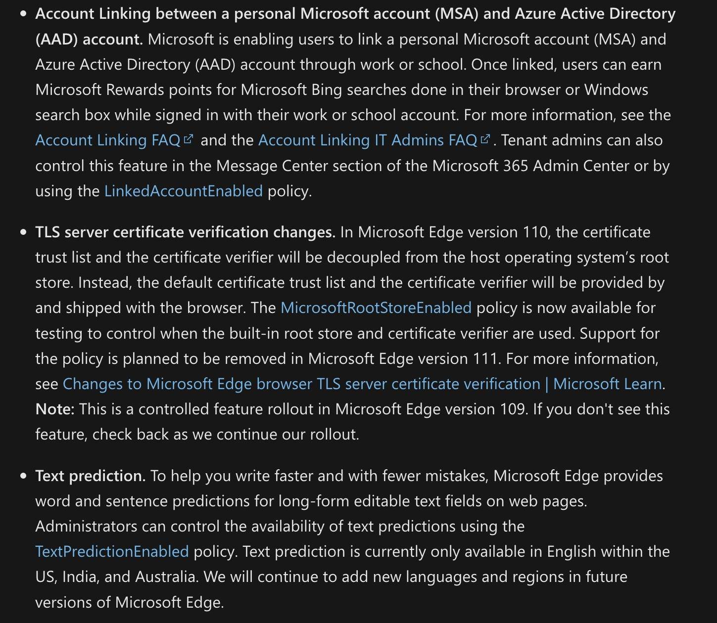 Microsoft 发布具有新文本预测功能等的 Edge 109 Stable