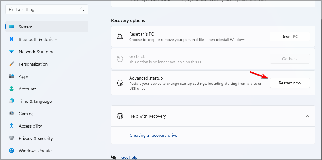 advanced-startup-restart