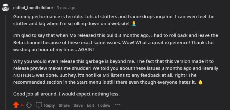 由于主要性能问题，微软为部分 PC 下架了 Windows 11 22H2