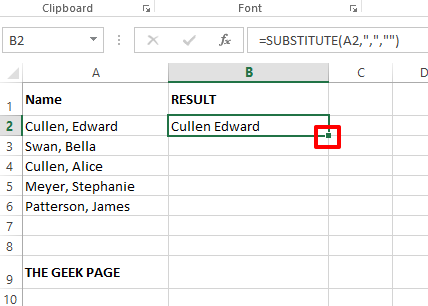 如何从 Excel 中的数字值和文本值中删除逗号