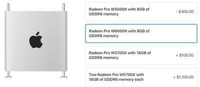 Mac Pro 获得新的 AMD Radeon PRO W6600X GPU 升级选项