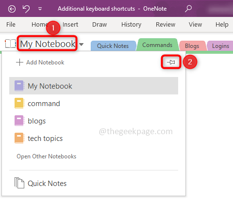 如何在 OneNote 中重新安排分区和页面面板