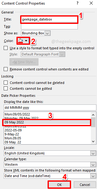 如何在 Microsoft Word 中插入日期选择器