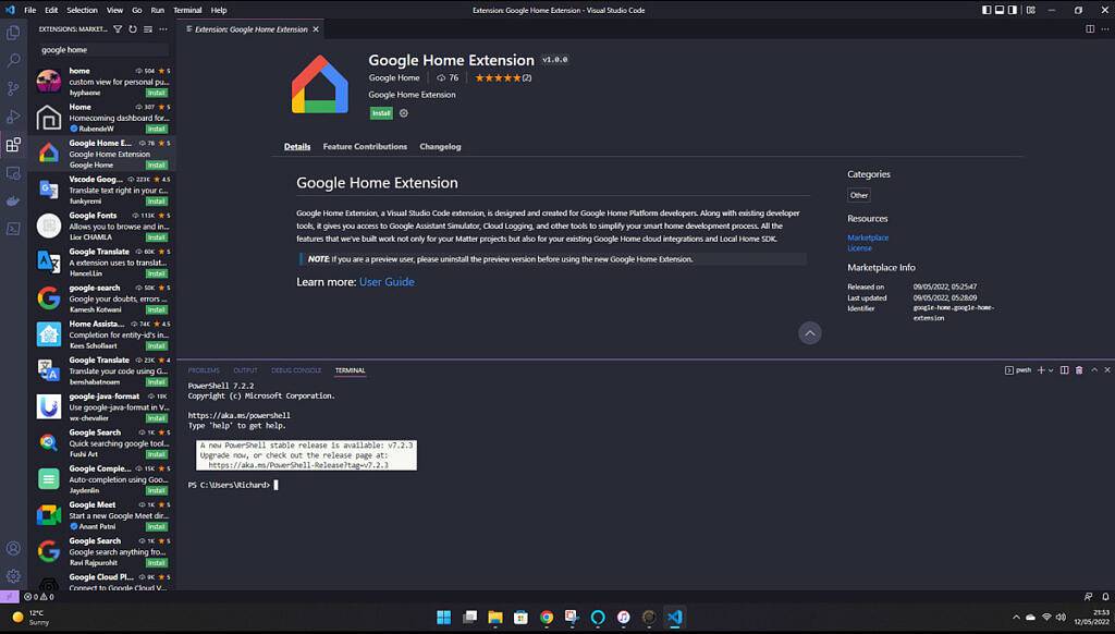 适用于 Visual Studio Code 的 Google Home 扩展现已推出