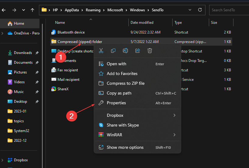 发送到Windows上缺少的压缩文件夹:简单修复