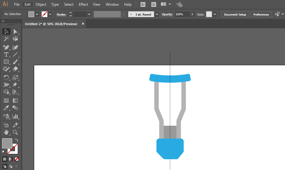 ai制作一个拐杖的操作步骤