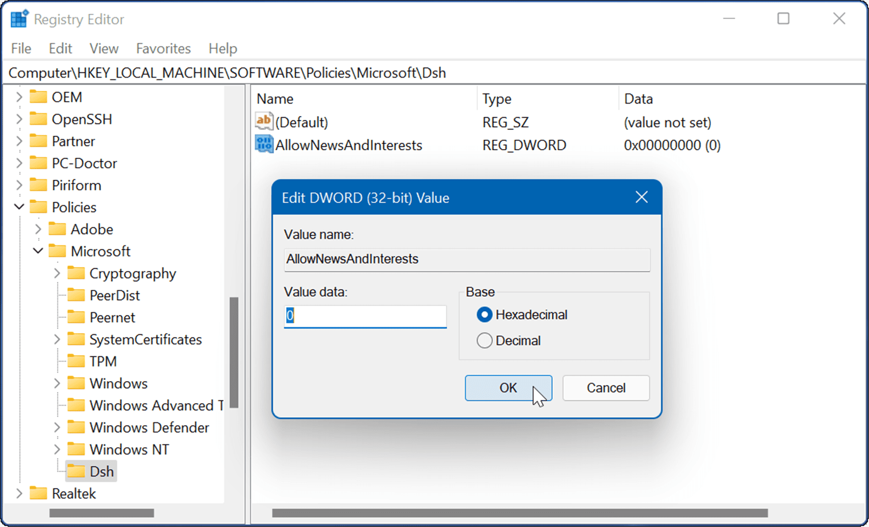 如何在 Windows 11 上删除天气小部件